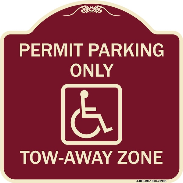 Signmission Georgia ADA Handicapped Parking Accessible Permit Parking Only Tow-Away Zone with Sym, BU-1818-23935 A-DES-BU-1818-23935 - main